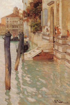 大運河沿い ヴェネツィア ノルウェー風フリッツ タウロー Oil Paintings